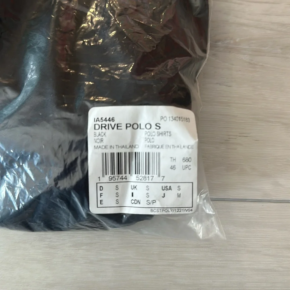 Adidas Drive Performance Golf Polo Shirt Small‎ Black New With Tags